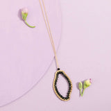Black Spinel Freestyle Pendant Necklace Aaria Tees
