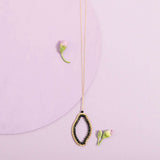 Black Spinel Freestyle Pendant Necklace Aaria Tees