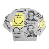 New Rich Crewneck Sweater (Heather Grey) - Aaria Tees Aaria Tees