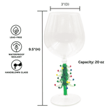 3D Christmas Tree Wine Glasses Aaria Tees