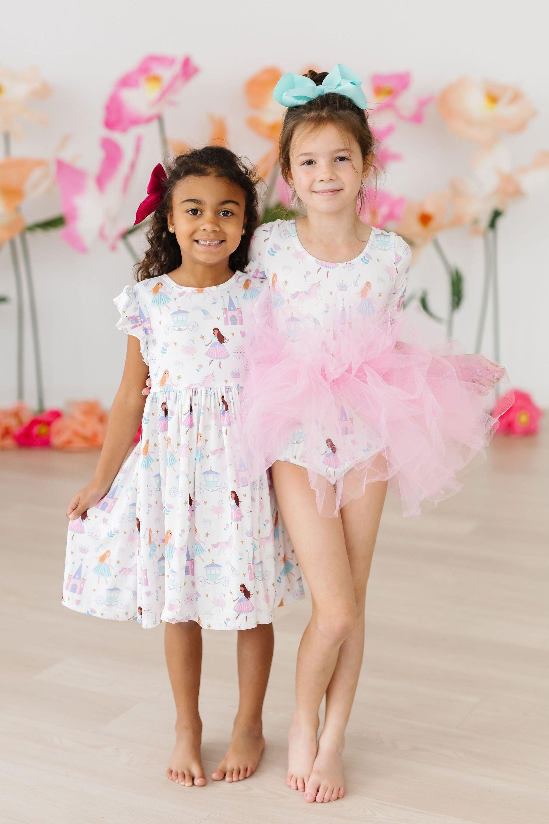 Fairy Princess 3/4 Sleeve Tutu Leotard - Aaria Tees Aaria Tees