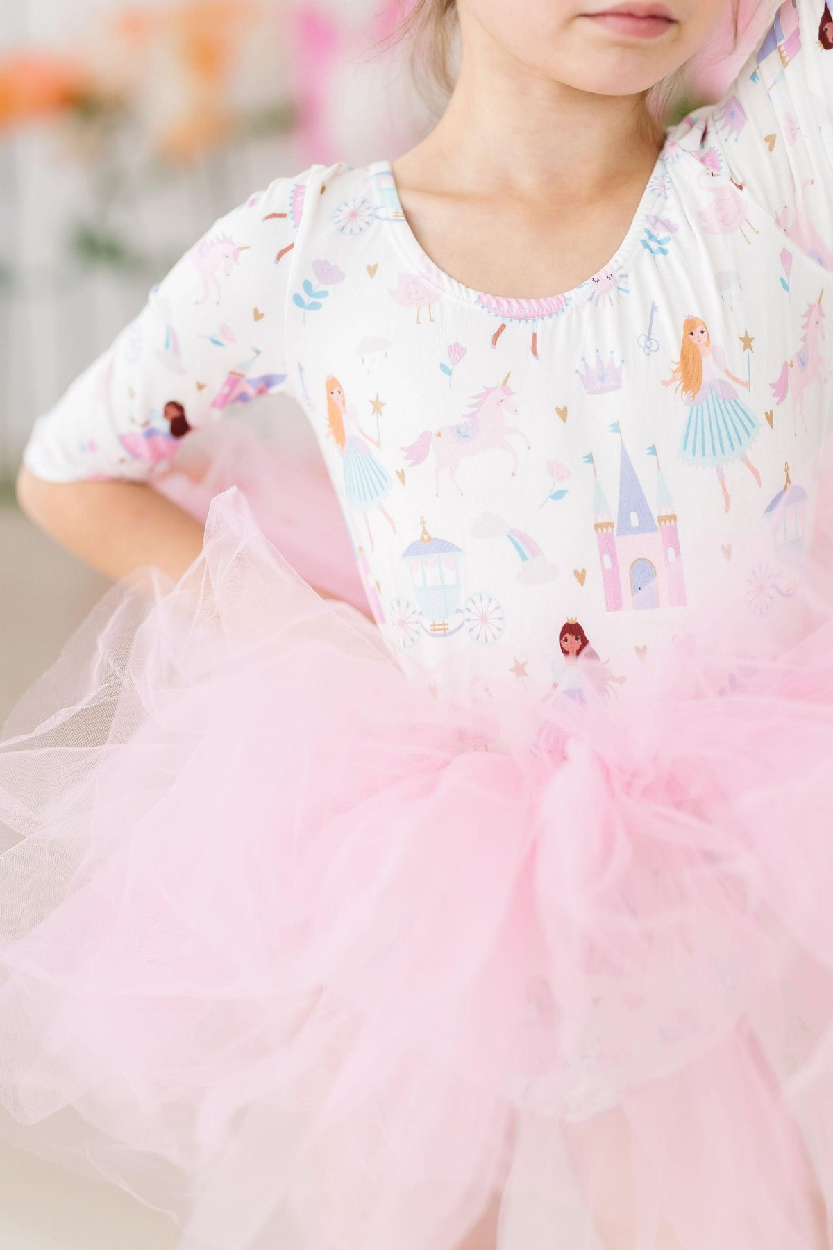 Fairy Princess 3/4 Sleeve Tutu Leotard - Aaria Tees