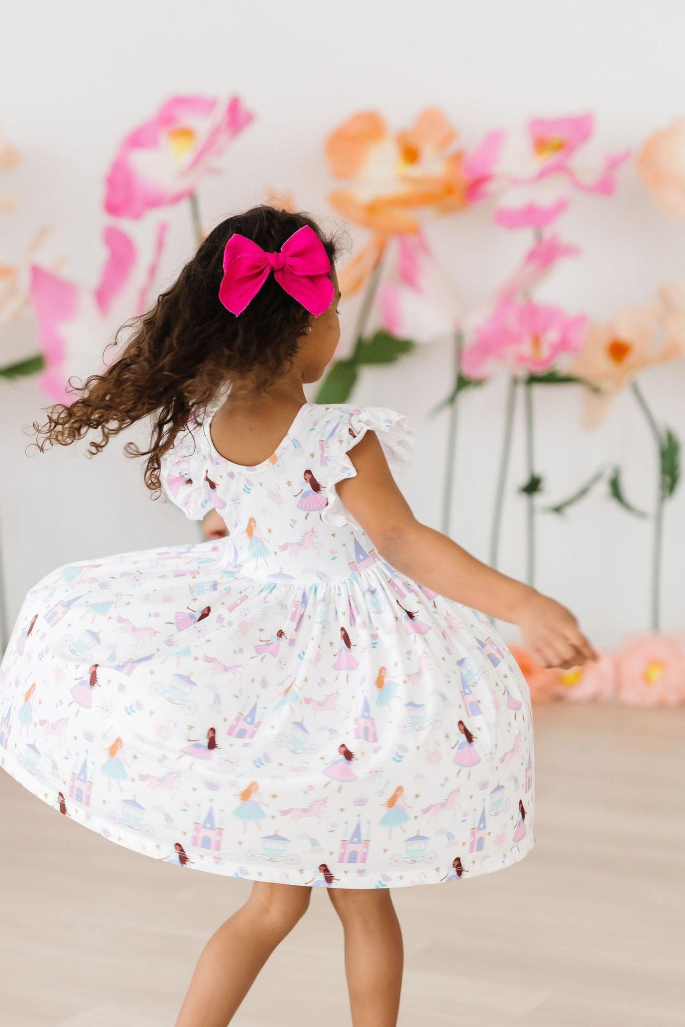 Fairy Princess Flutter Sleeve Twirl Dress - Aaria Tees Aaria Tees