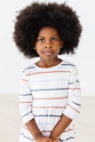 Fall Stripes 3/4 Sleeve Pocket Twirl Dress - Aaria Tees Aaria Tees