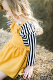 Mustard Faux Suede Pinafore - Aaria Tees Aaria Tees