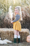 Mustard Faux Suede Pinafore - Aaria Tees Aaria Tees