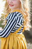 Mustard Faux Suede Pinafore - Aaria Tees Aaria Tees