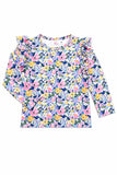 Fall Floral L/S Ruffle Tee - Aaria Tees Aaria Tees