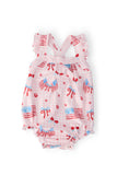Fancy Flags Ruffle Cross Back Romper - Aaria Tees Aaria Tees