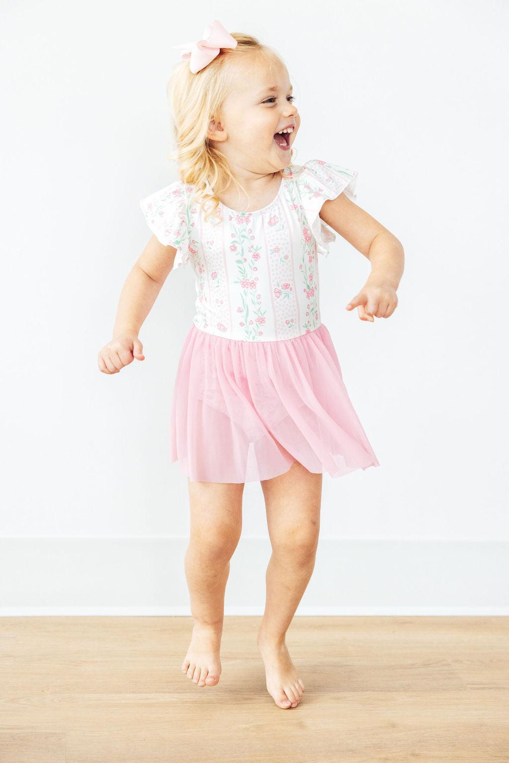 Fancy Florals S/S Twirl Leotard - Aaria Tees Aaria Tees