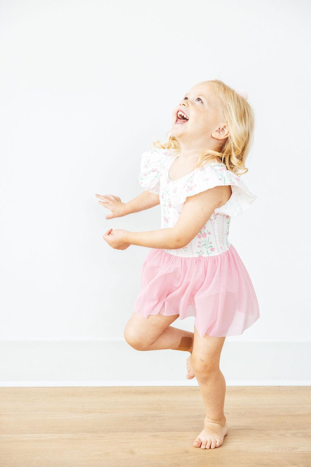 Fancy Florals S/S Twirl Leotard - Aaria Tees Aaria Tees