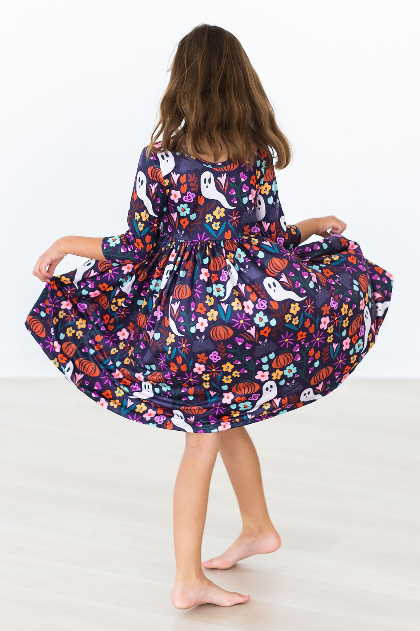 Fangtastic 3/4 Sleeve Pocket Twirl Dress - Aaria Tees Aaria Tees