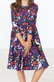 Fangtastic 3/4 Sleeve Pocket Twirl Dress - Aaria Tees Aaria Tees