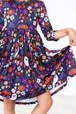 Fangtastic 3/4 Sleeve Pocket Twirl Dress - Aaria Tees Aaria Tees