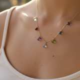 Rainbow Sparkler Necklace - Gold Aaria Tees