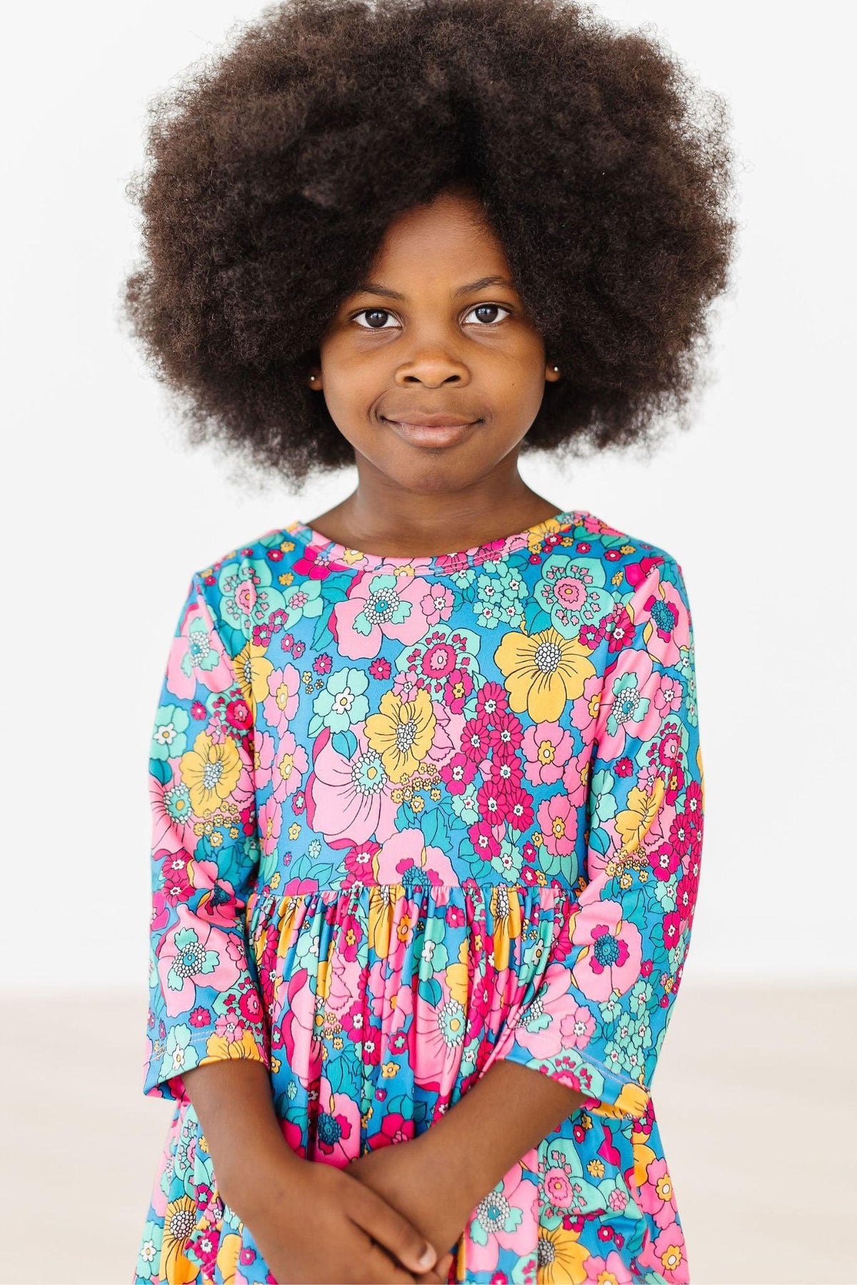 SALE Feeling Floral 3/4 Sleeve Pocket Twirl Dress - Aaria Tees
