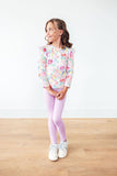 Field of Flowers L/S Ruffle Tee - Aaria Tees Aaria Tees
