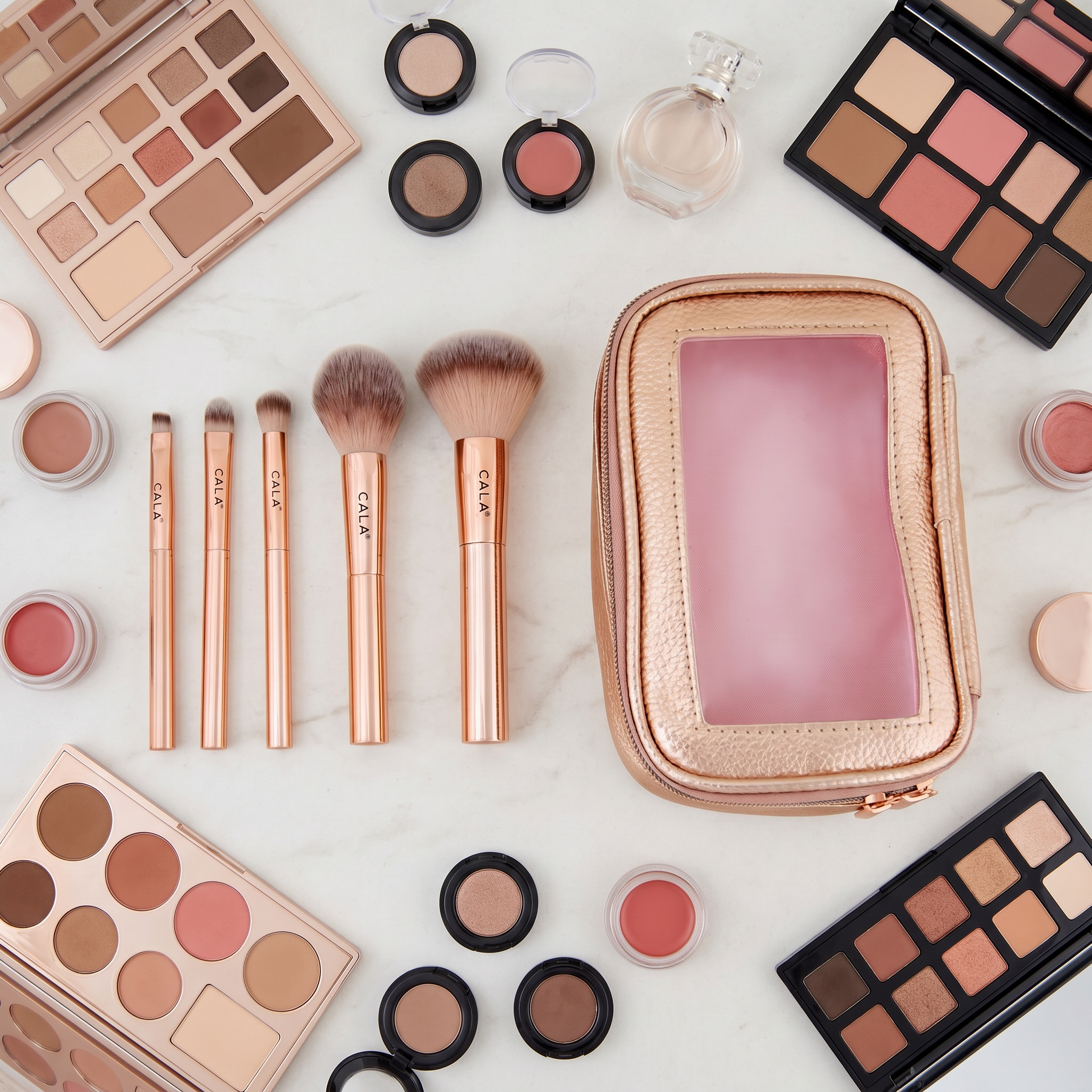 Cala&reg; Rose Radiance Make Up Face & Eye Brush Set - Aaria Tees Aaria Tees