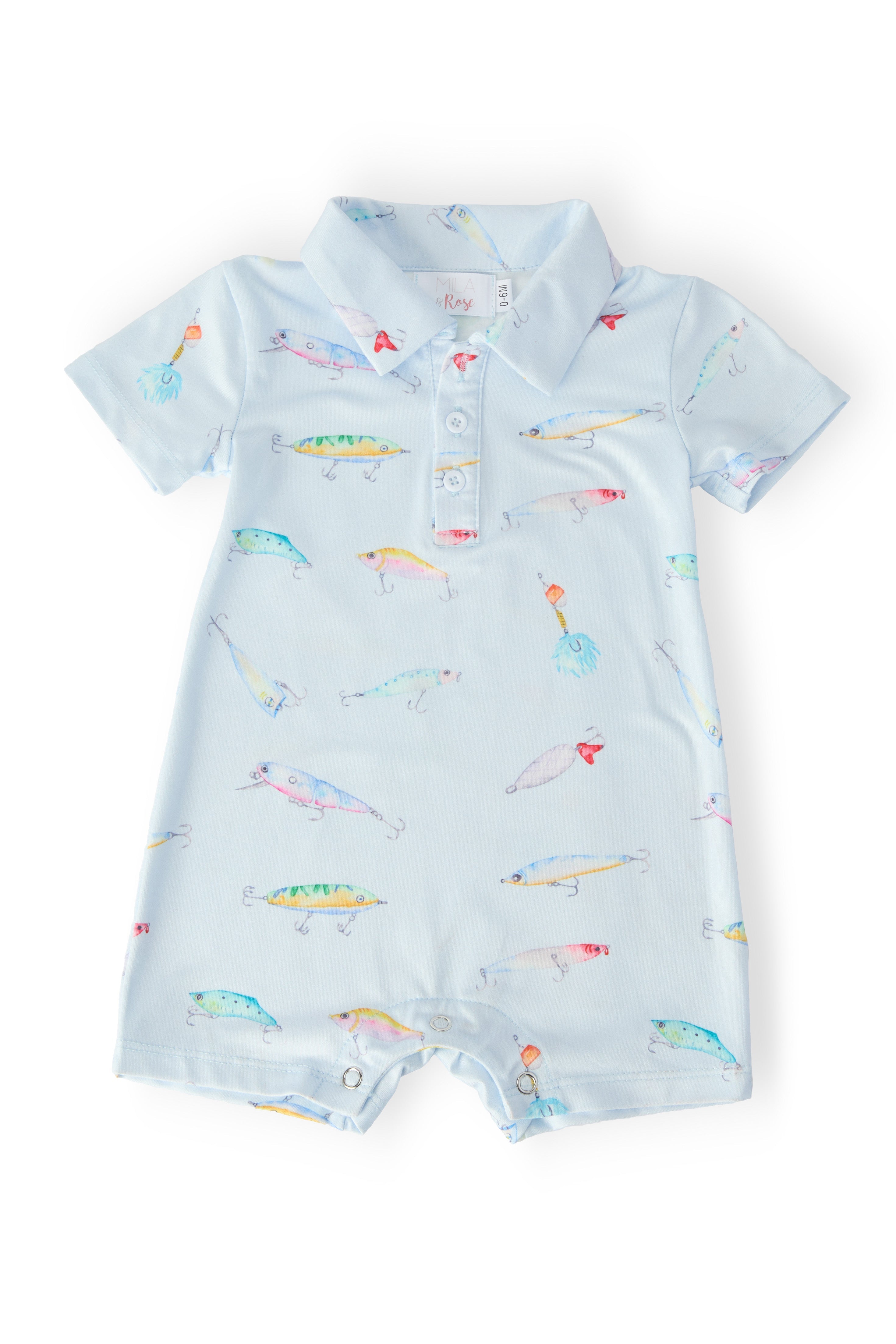 Fish Hook Polo Shorty One-Piece - Aaria Tees Aaria Tees