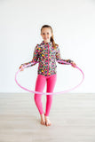 SALE Flexible Floral Full-Zip Ruffle Active Jacket - Aaria Tees Aaria Tees