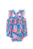 Flock Star Ruffle Cross Back Romper - Aaria Tees Aaria Tees