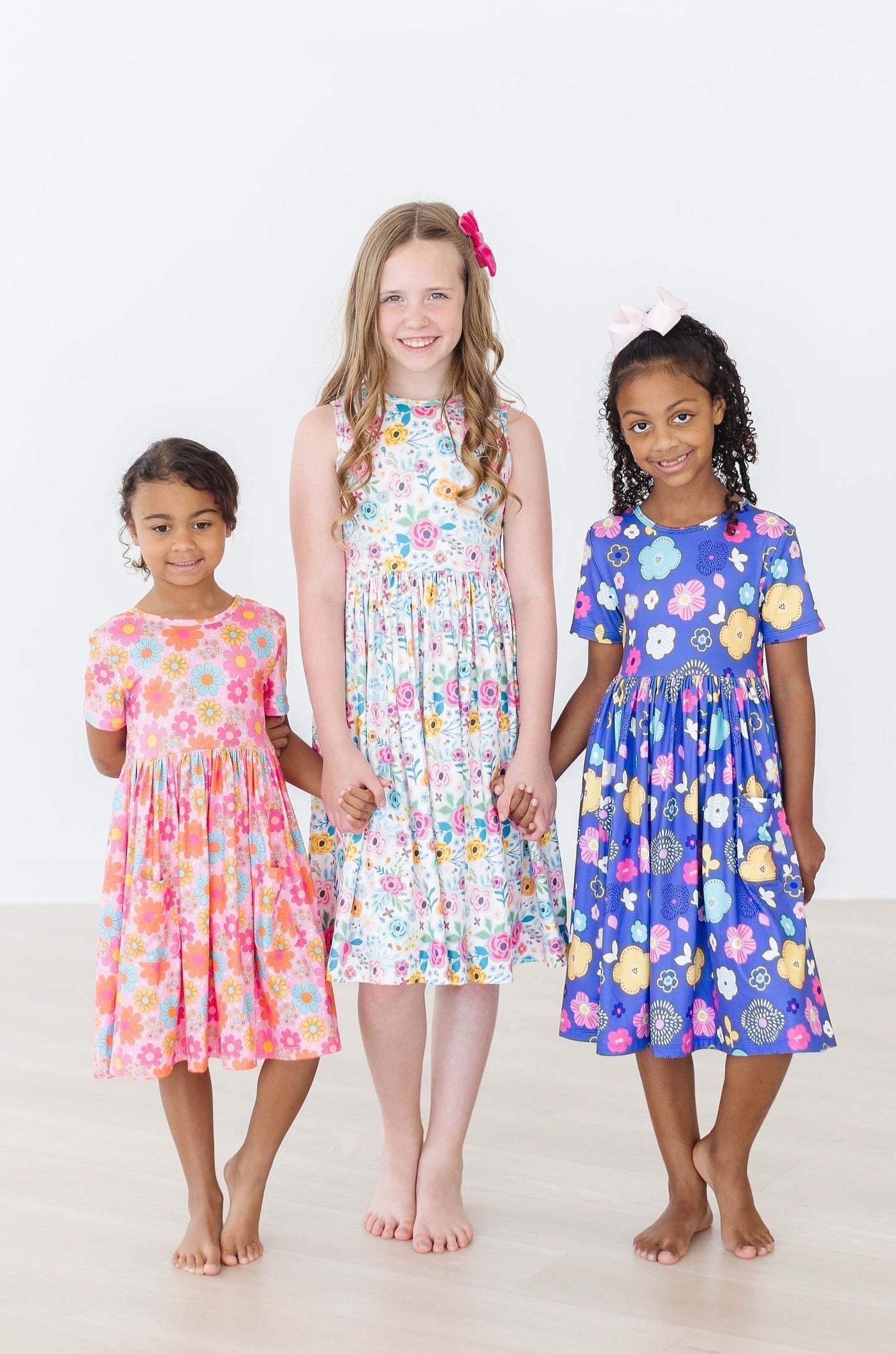 Floral Frenzy S/S Pocket Twirl Dress - Aaria Tees Aaria Tees