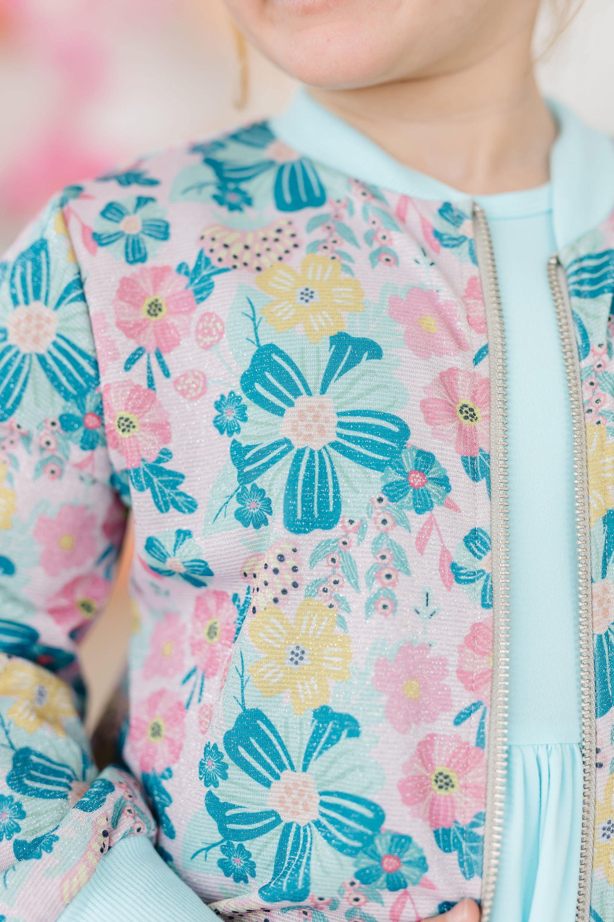 Floral Garden Shimmer Jacket - Aaria Tees Aaria Tees