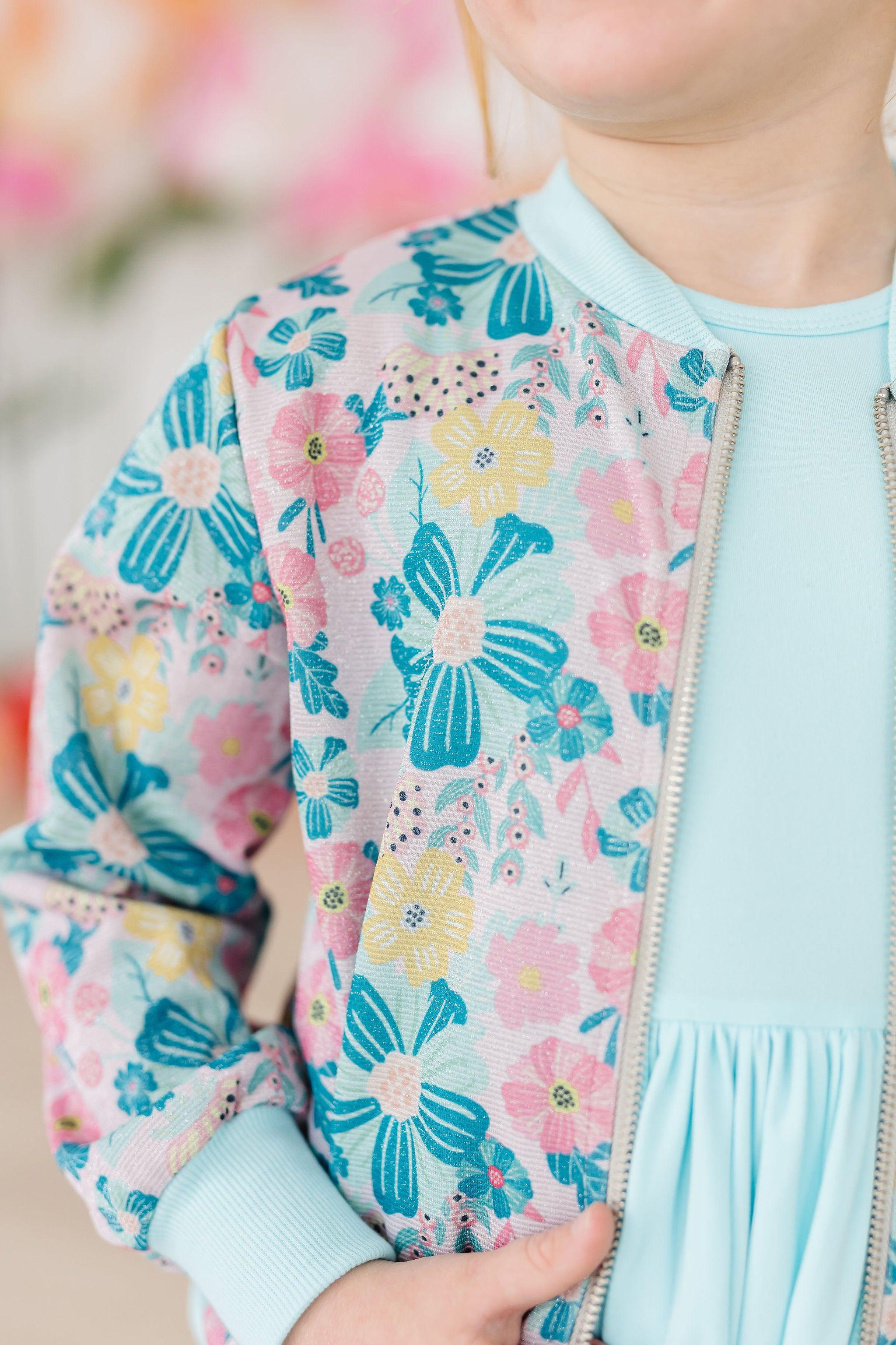 Floral Garden Shimmer Jacket - Aaria Tees Aaria Tees