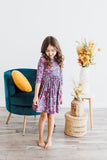 Flower Farm 3/4 Sleeve Pocket Twirl Dress - Aaria Tees Aaria Tees