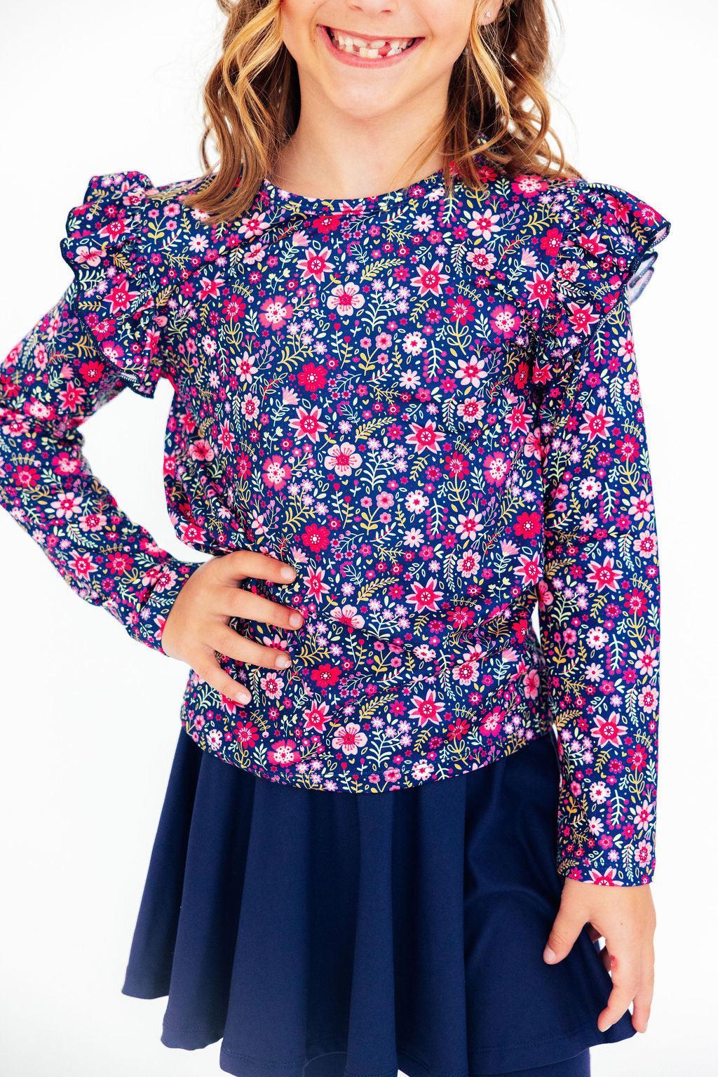 Flower Farm L/S Ruffle Tee - Aaria Tees Aaria Tees