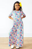 Fluttering Flowers Wide Leg Jumpsuit - Aaria Tees Aaria Tees