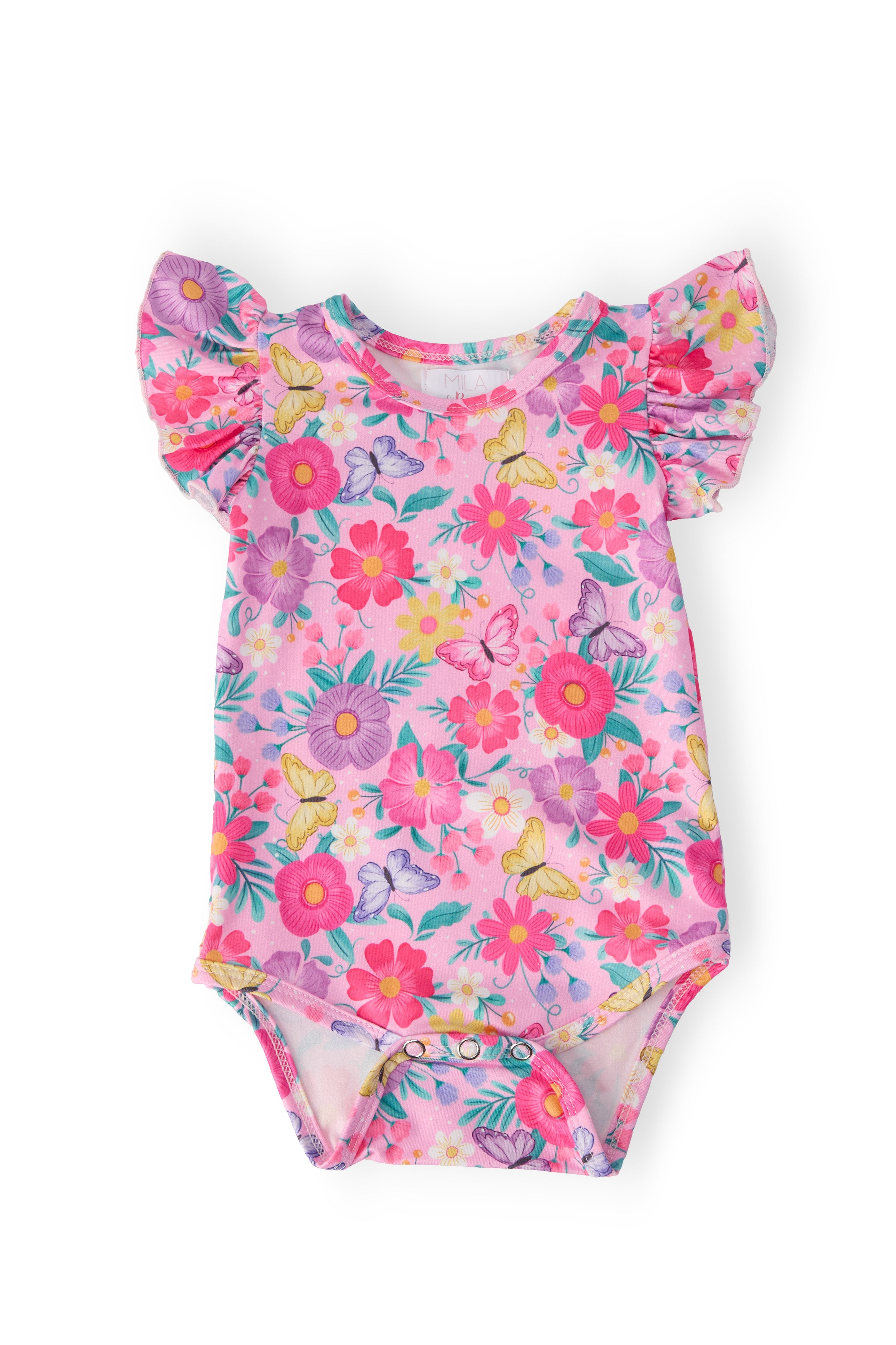 Fluttering Garden S/S Flutter Bodysuit - Aaria Tees Aaria Tees