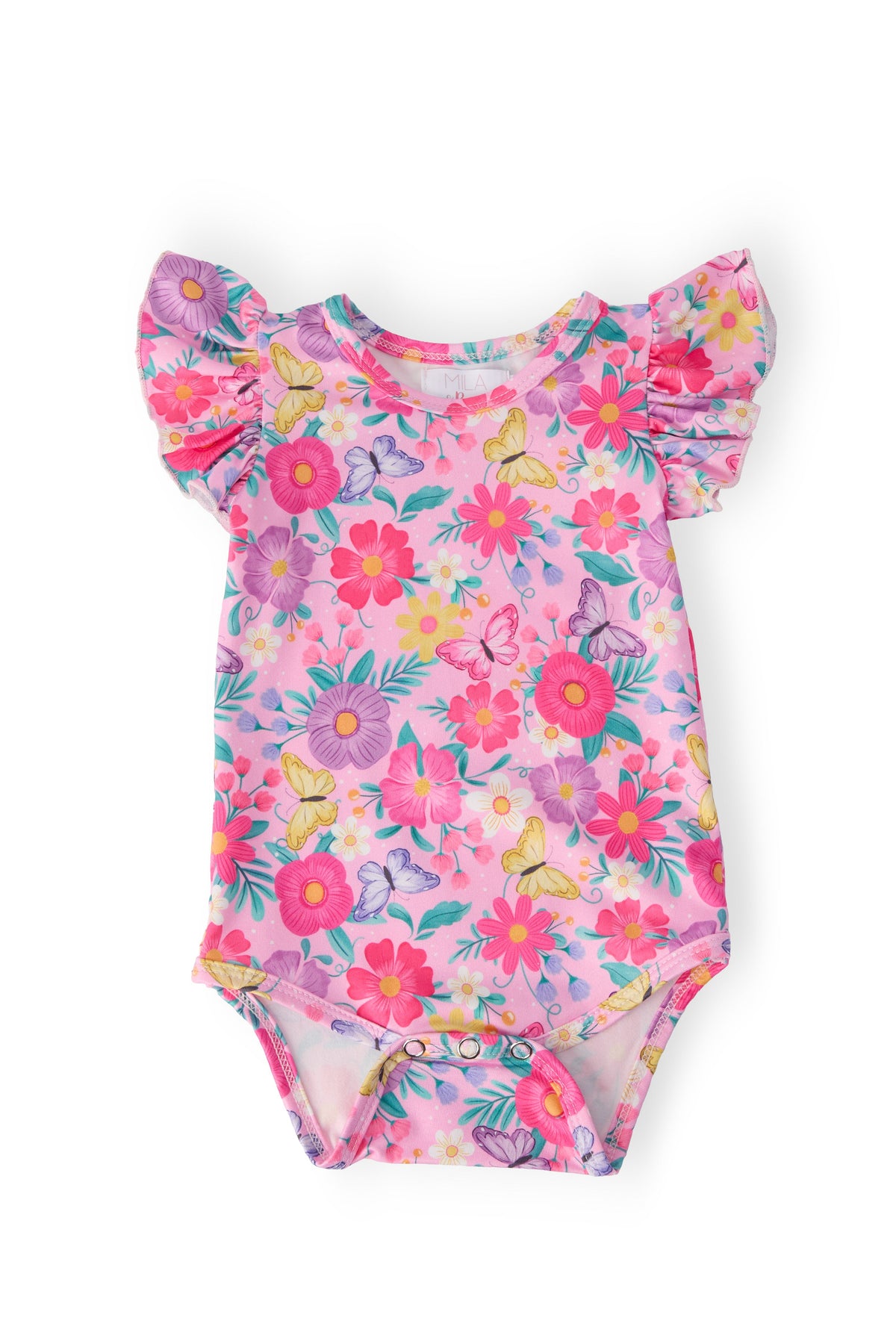Fluttering Garden S/S Flutter Bodysuit - Aaria Tees