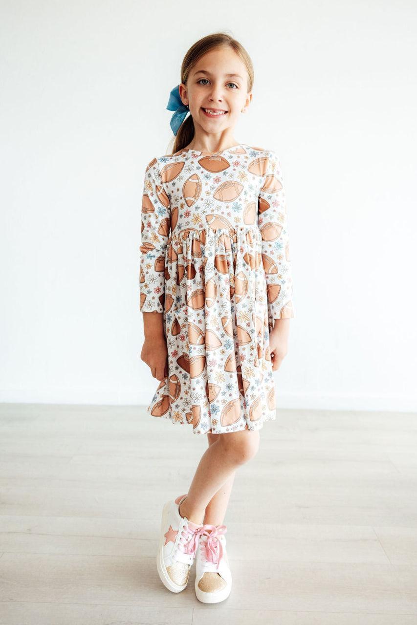 Football Friday L/S Pocket Twirl Dress - Aaria Tees Aaria Tees
