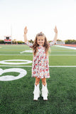 Footballs & Flowers 3/4 Sleeve Pocket Twirl Dress - Aaria Tees Aaria Tees