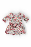 Footballs & Flowers 3/4 Sleeve Twirl Bodysuit - Aaria Tees Aaria Tees