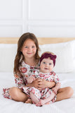Footballs & Flowers 3/4 Sleeve Twirl Bodysuit - Aaria Tees Aaria Tees