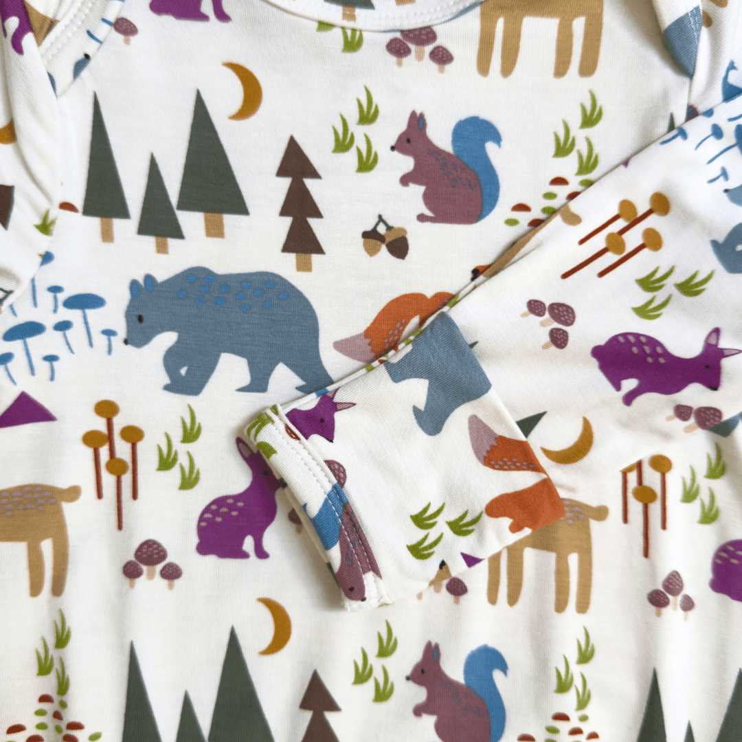 Forest Friends Newborn Bamboo Gown - Aaria Tees Aaria Tees
