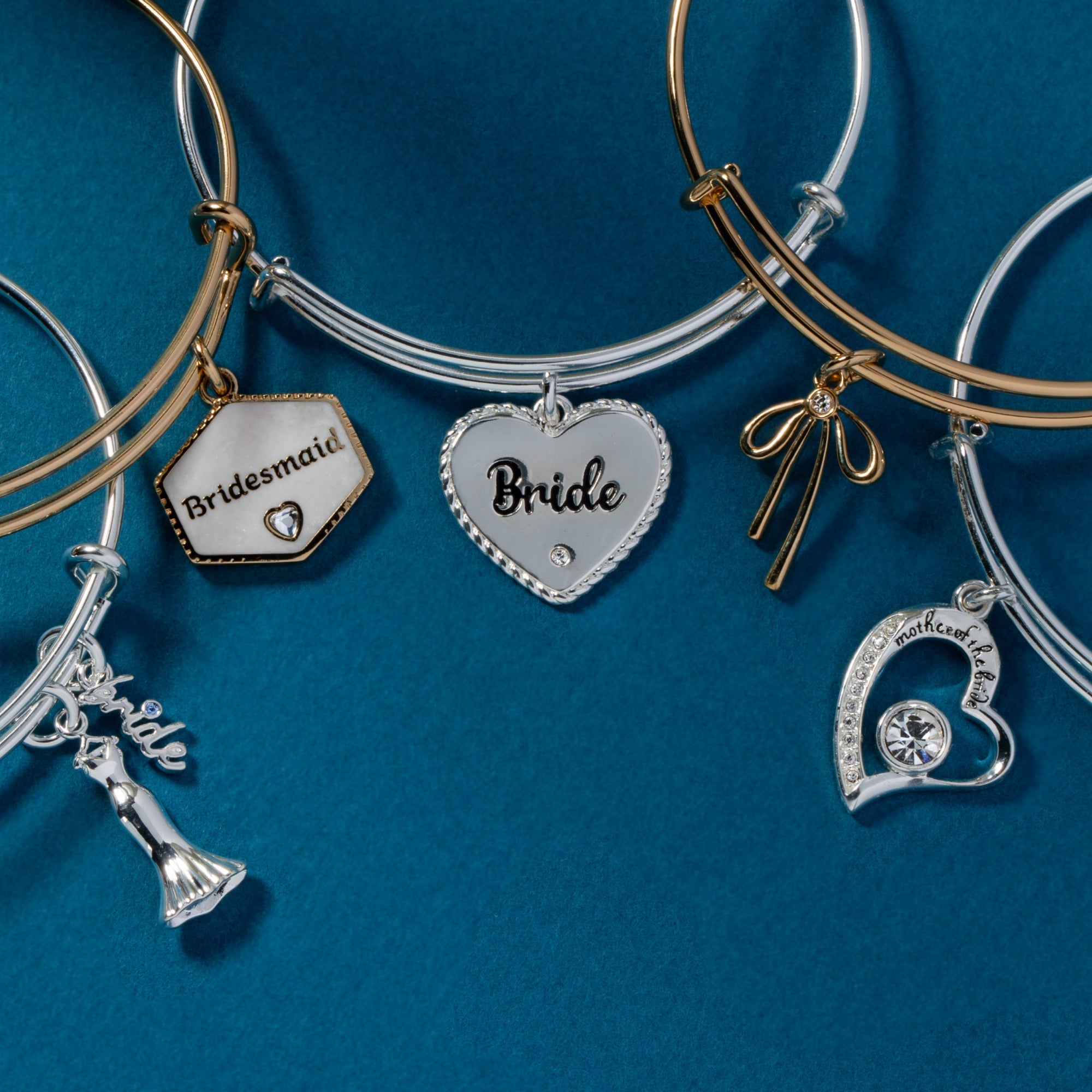 Bridal Gown Duo Charm Bangle - Aaria Tees Aaria Tees