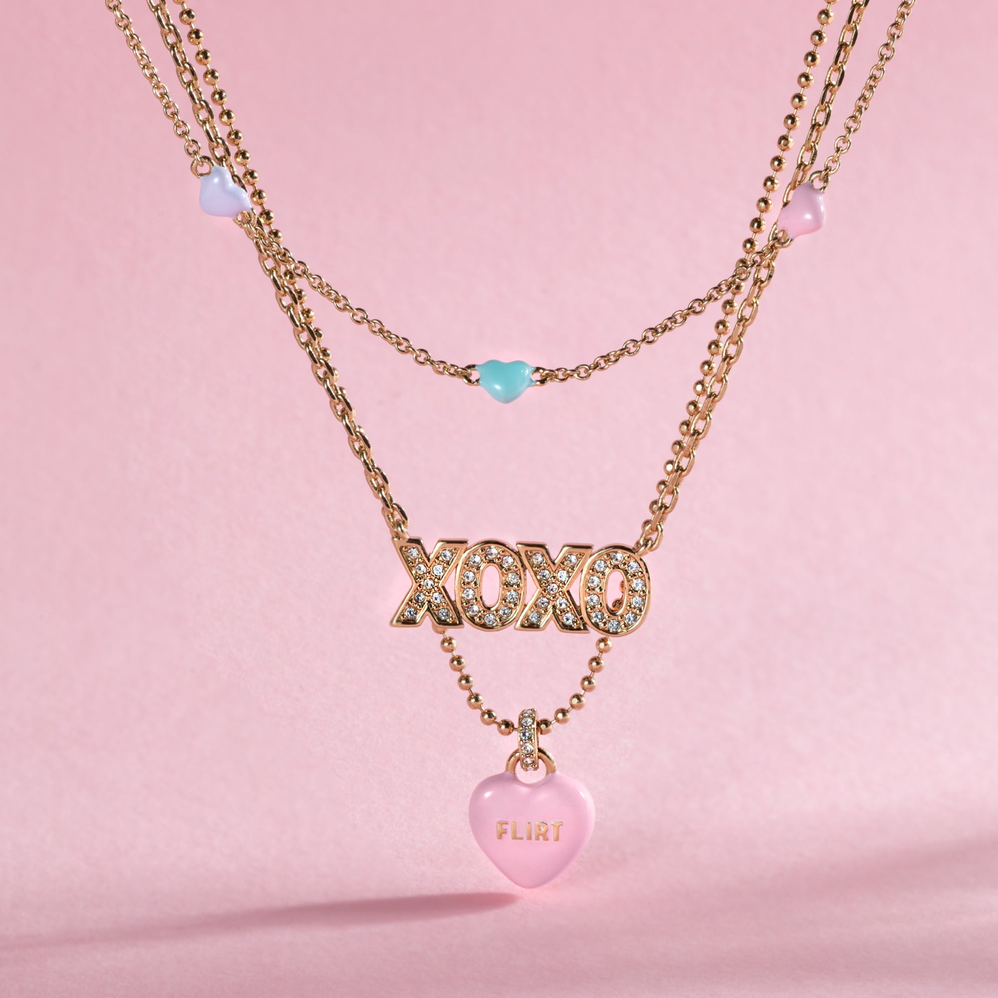 Sweethearts® Triple-Strand Charm Necklace - Aaria Tees Aaria Tees
