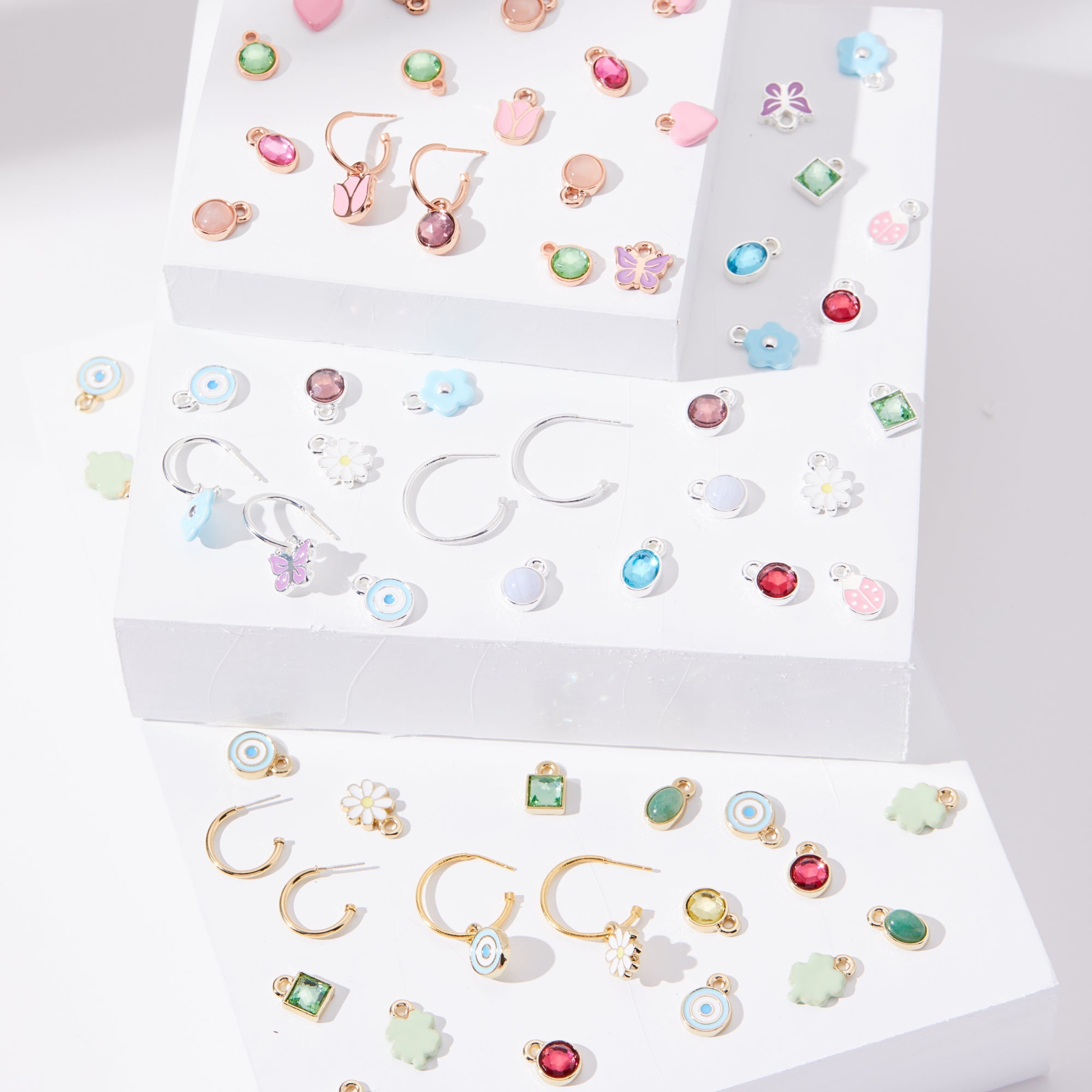 Rose Hoop Earring Charm, Circle - Aaria Tees Aaria Tees
