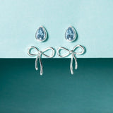 Bow & Teardrop Stud Earring Set - Aaria Tees Aaria Tees