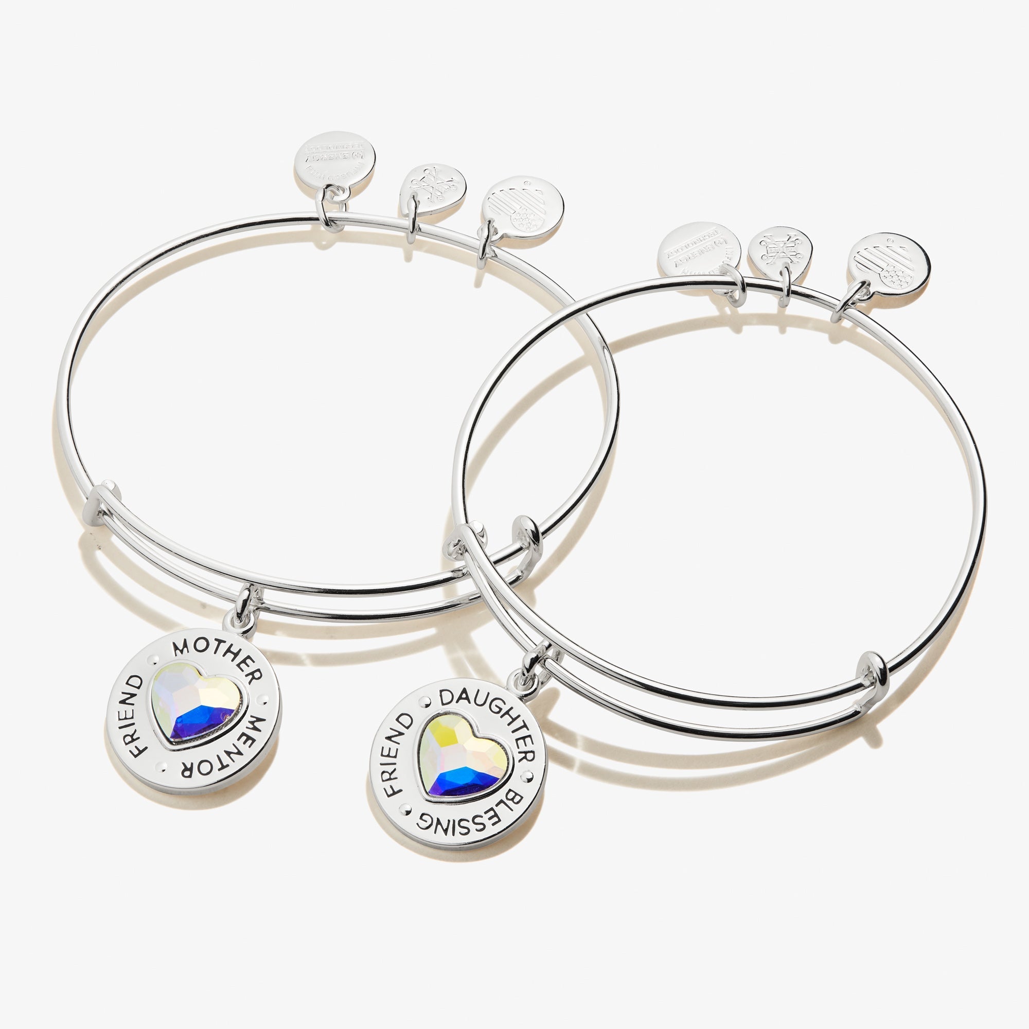 Mother Daughter Charm Bangles, Set of 2 - Aaria Tees Aaria Tees