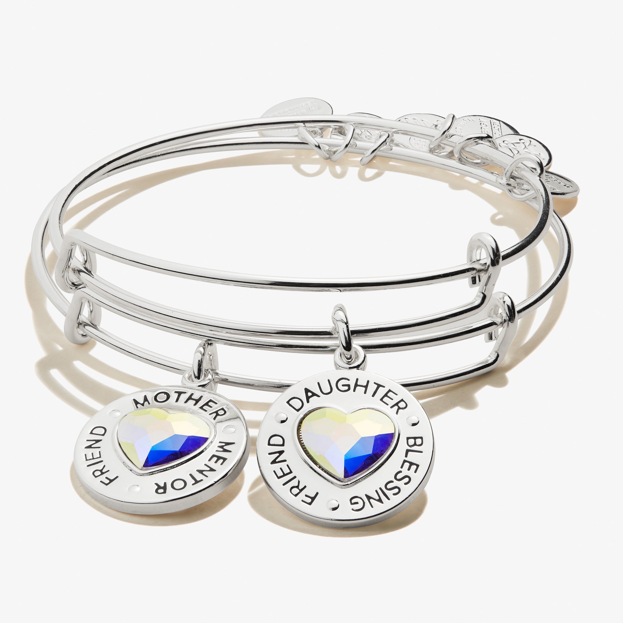 Mother Daughter Charm Bangles, Set of 2 - Aaria Tees Aaria Tees