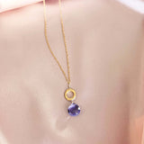 Iolite Mini Drop Layering Necklace Aaria Tees