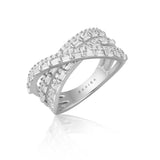 Rachel Criss-Cross Pave Ring Aaria Tees