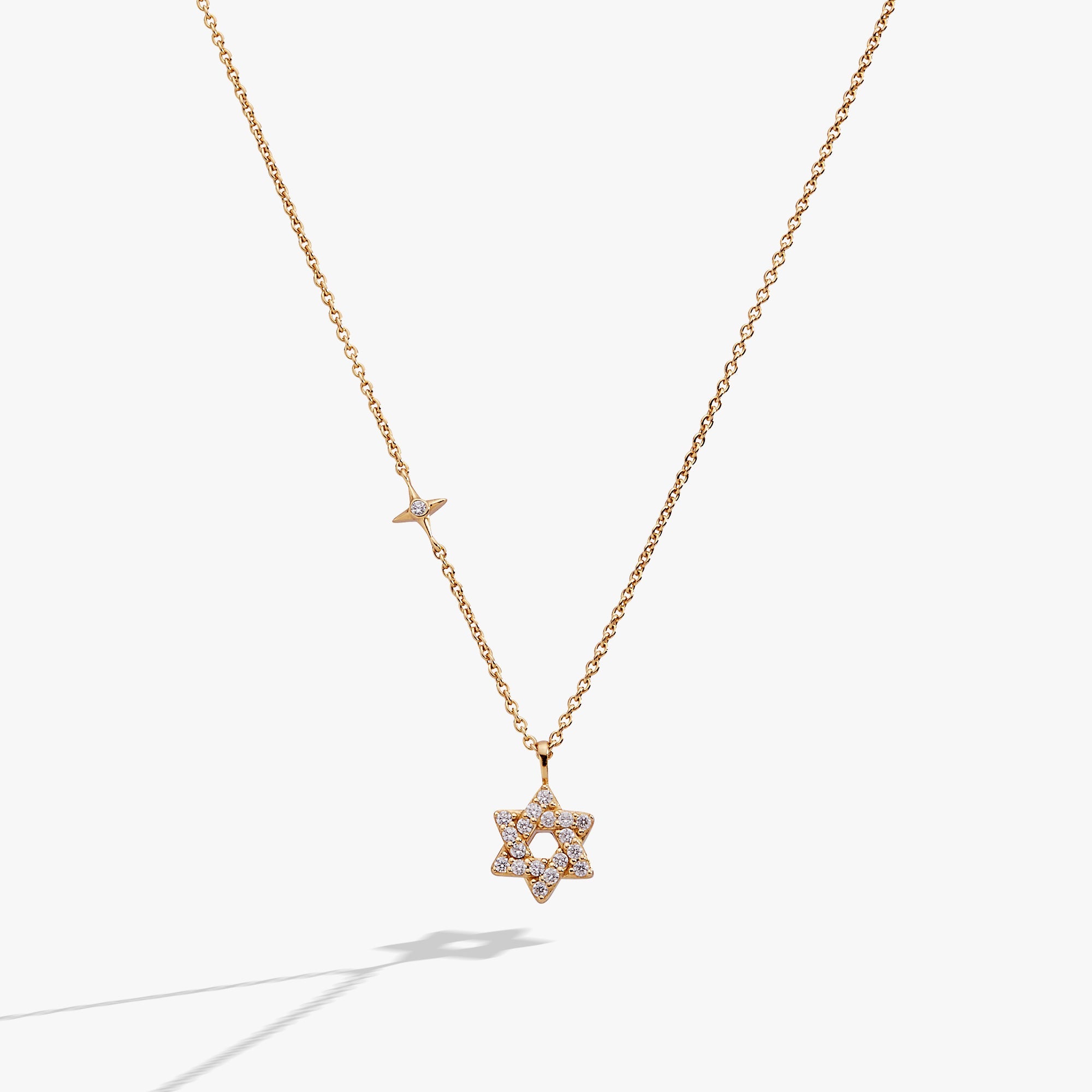 Star of David Delicate Pave Crystal Pendant Necklace - Aaria Tees Aaria Tees