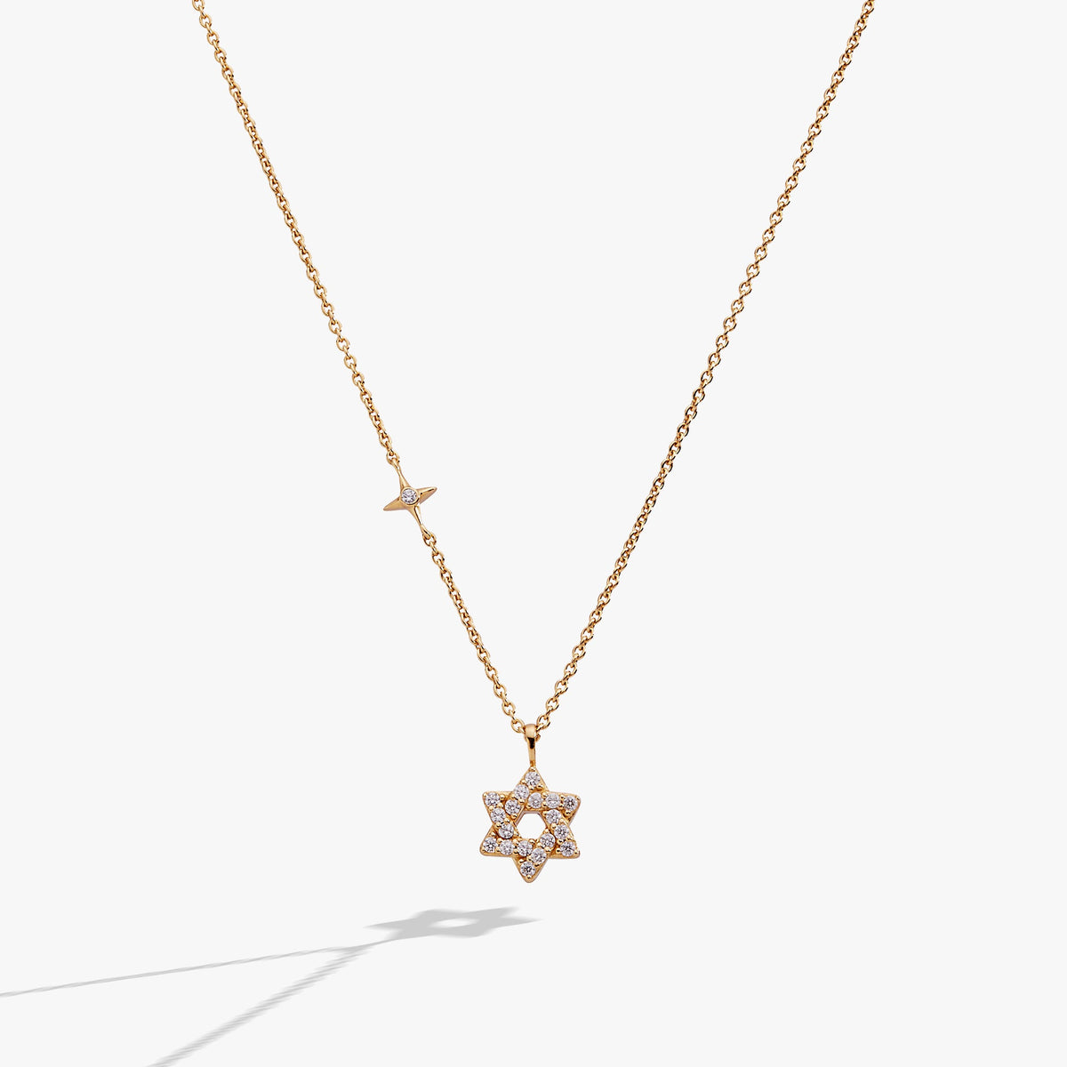 Star of David Delicate Pave Crystal Pendant Necklace - Aaria Tees