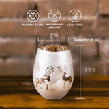 Gold & Silver Deer Stemless Wine Glasses Aaria Tees