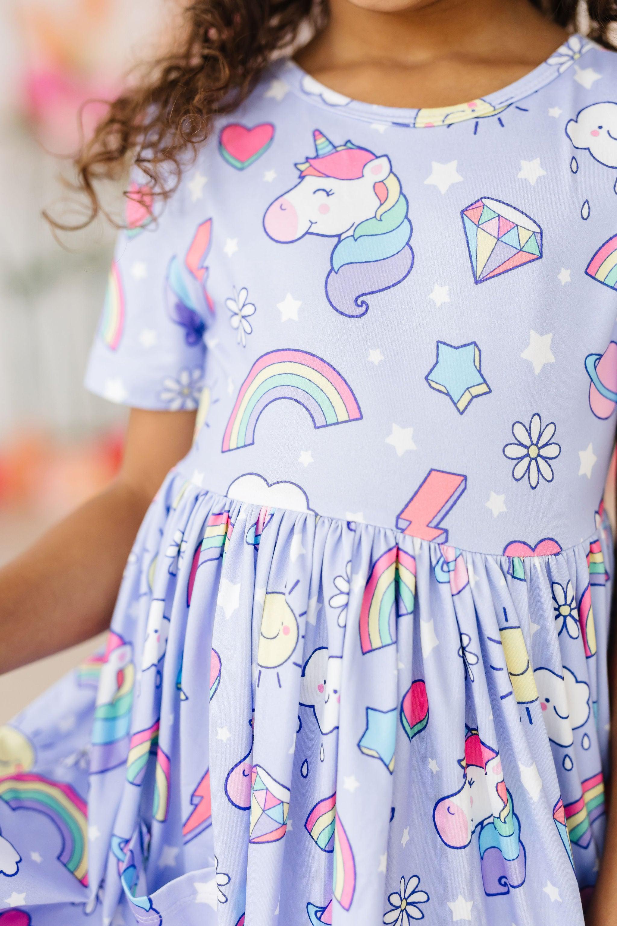 Galactic Unicorns S/S Pocket Twirl Dress - Aaria Tees Aaria Tees